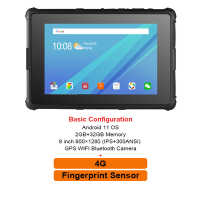 PC irregolare 800X1280 a 8 pollici IPS GPS IP67 Smart RF8R della compressa di OS di Android