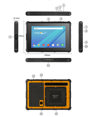 PC irregolare 800X1280 a 8 pollici IPS GPS IP67 Smart RF8R della compressa di OS di Android