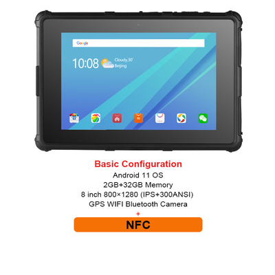 PC irregolare 800X1280 a 8 pollici IPS GPS IP67 Smart RF8R della compressa di OS di Android